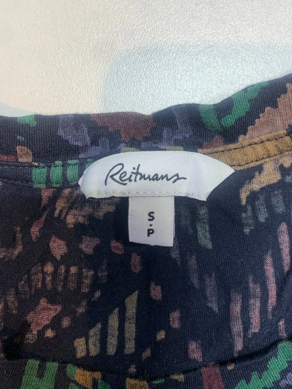 Vintage Patterned Sleeveless Blouse Reitmans Small Abstract Boho Top - Picture 6 of 7